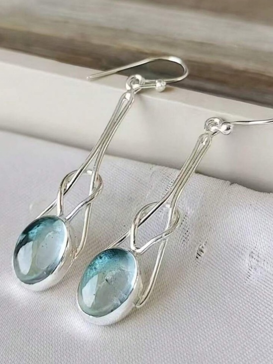 LOFT Jewelry - Sterling Silver Blue Quartz Drop Earrings R 448
